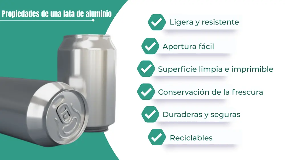 Lata de bebida de aluminio ligera y resistente que muestra durabilidad y protección de barrera